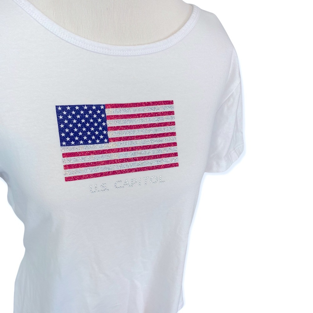 BIG BANG CLOTHING U.S. Capitol Sparkly Flag Shirt